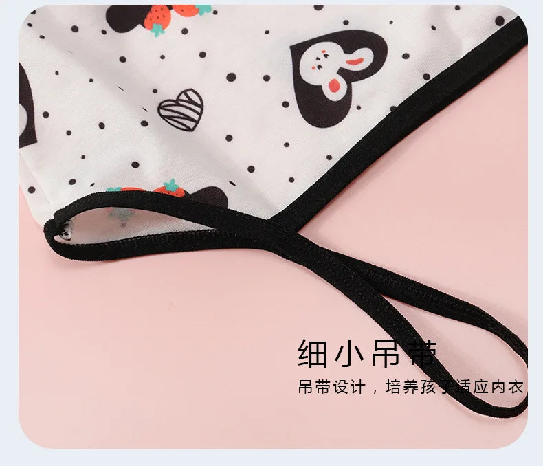 Girls' Camisole Style Bra Girls' Developmental Period Vest Cute Printed Children's Underwear Comfortable Lightweight Breathable