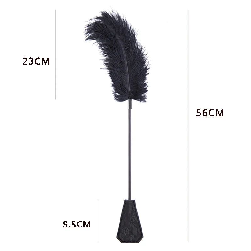 SM Bondage Double-end Feather Leather Whip Couple Riding Spanking Flirt Flogger SexToys Women Nipple Clit Stimulator Adult Games