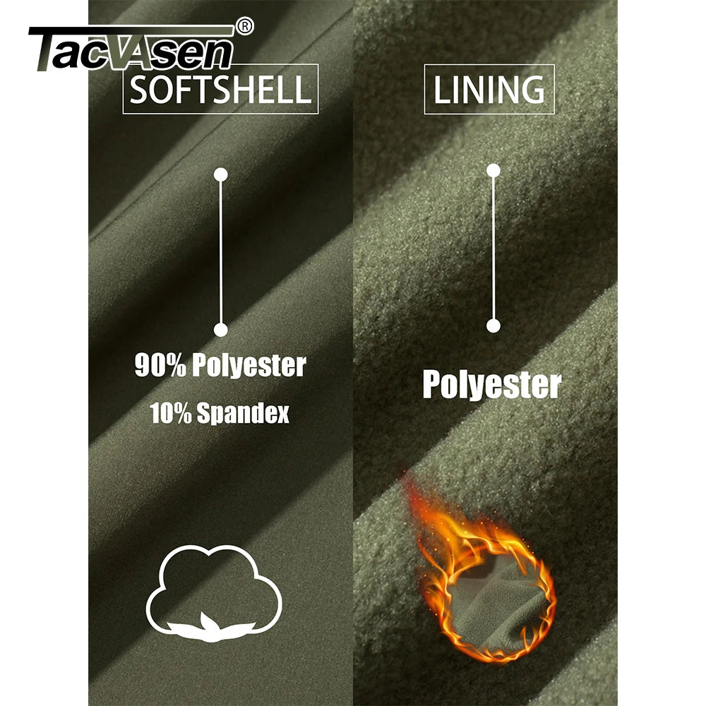 TACVASEN Blusão Impermeável para Homem Caminhada Outdoor Fecho Completo Corta-vento Forro Polar Quente Outono Inverno Trabalho Casaco Casual