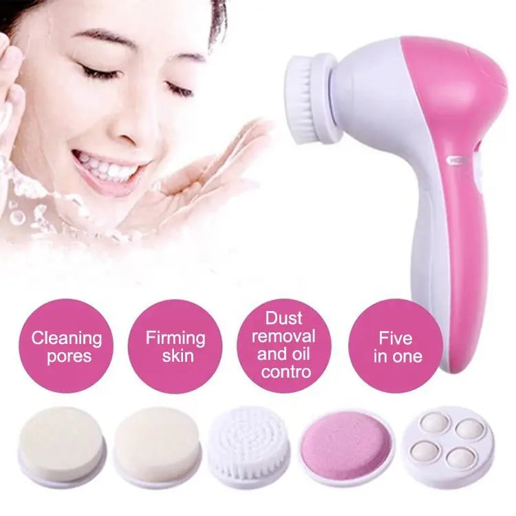 Electric 5 IN 1 Electric Facial Cleaner Brush Wash Machine Spa Skin Care Massage Blackhead Cleaning Facial Cleanser Tools
