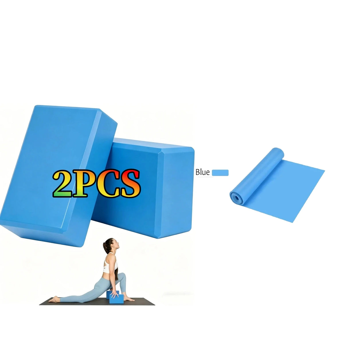 2/3/4PCS Yoga Blocks Made from High-Density Foam Lightweight Supportive And Odor-Free - Essential Yoga Belt Yoga Gear for Women