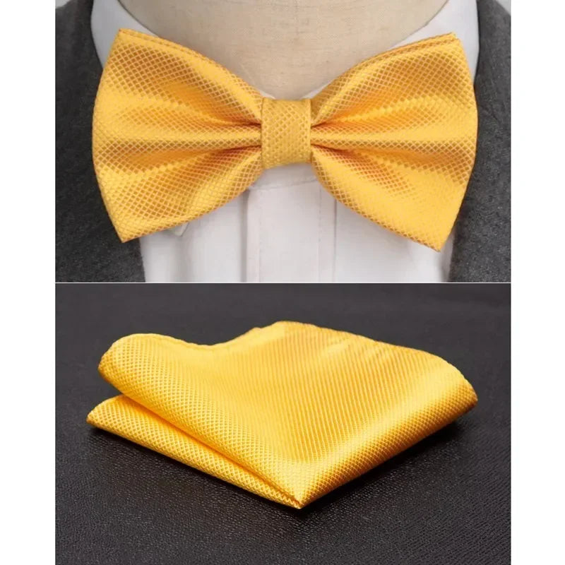 Men Bowtie Cravat Set Solid Fashion Butterfly Party Wedding Bow Ties Girls Formal Dress Tie Mens Bowknot Fashion Accessories