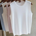zjaiss 2026 Summer New Fashion Knitted Vests O-neck Sleeveless Casual Thin Tops Sleeveless Blouse Women Shirt