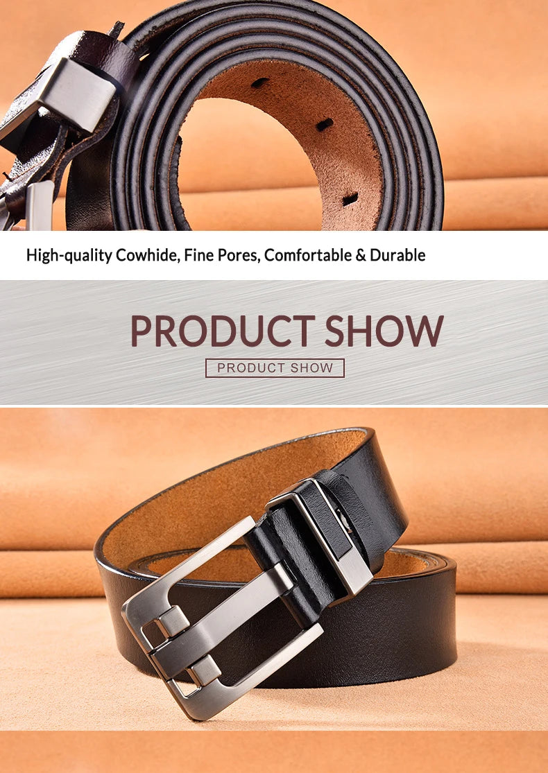 Plus Size 140 150 160 170cm Belt Male Fashion Men's Luxury Designer Cowskin Belts for Jeans Genuine Leather Pin Buckle Belt