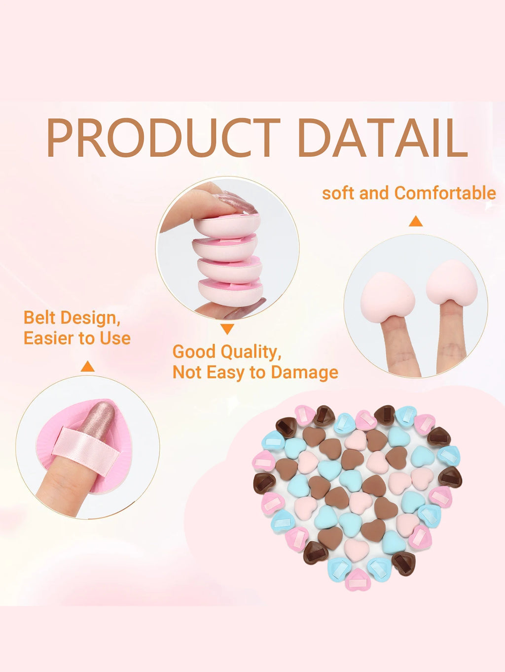 5/10/20Pcs Super Soft Cotton Candy Makeup Puff Necessary Wet Dry Use Air Cushion Powder Puff Multifunction Portable Makeup Sponge