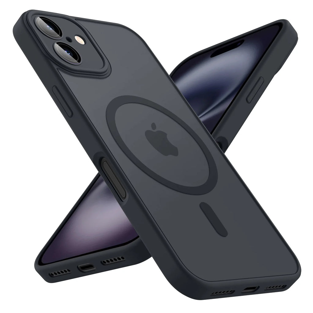 Luxury Magnetic Matte Translucent Case For iPhone 11 12 13 14 15 16 Plus 16E 17E 17 Pro Max For Magsafe Wireless Charge Cover