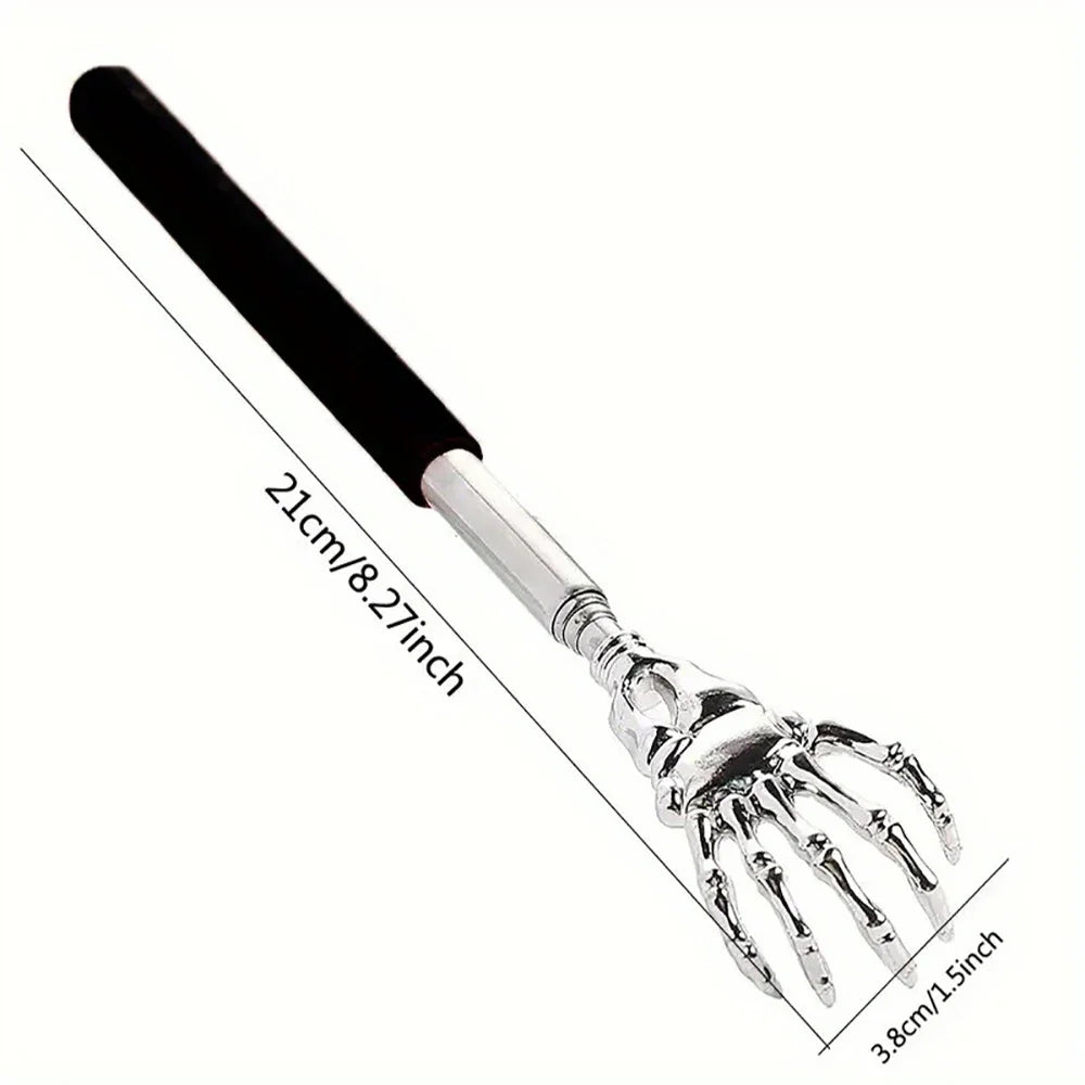 1PC Extendable Back Scratcher Stainless Steel Portable Telescopic Rubber Handle Back Scratchers For Halloween Christmas