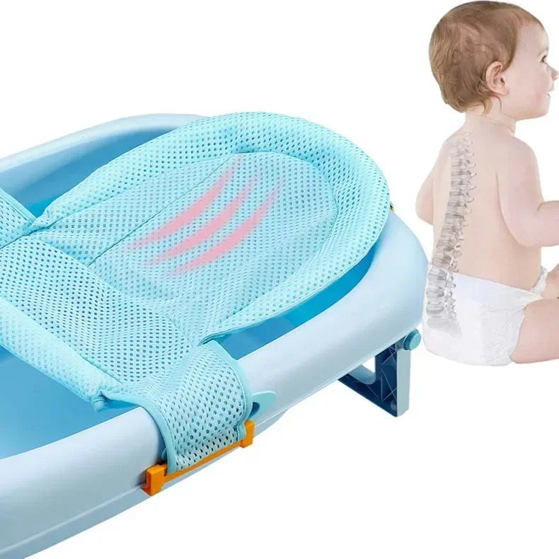 Baby Bath Cushion Pad Newborn Bathtub Mat Infant Bath Supporter Net Baby Universal Nonslip Floating Bathing Tub Shower Mesh Seat