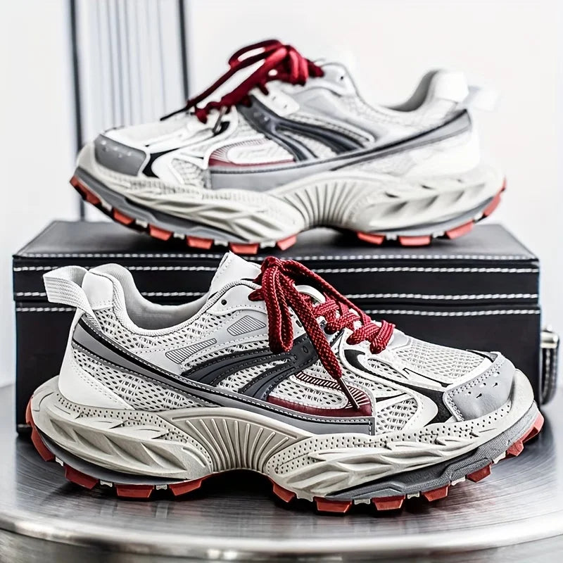 Men'S Breathable New Mesh Thick-Soled Chunky Ah Gan Men'S Shoes Casual Height-Increasing Popular Sneakers
