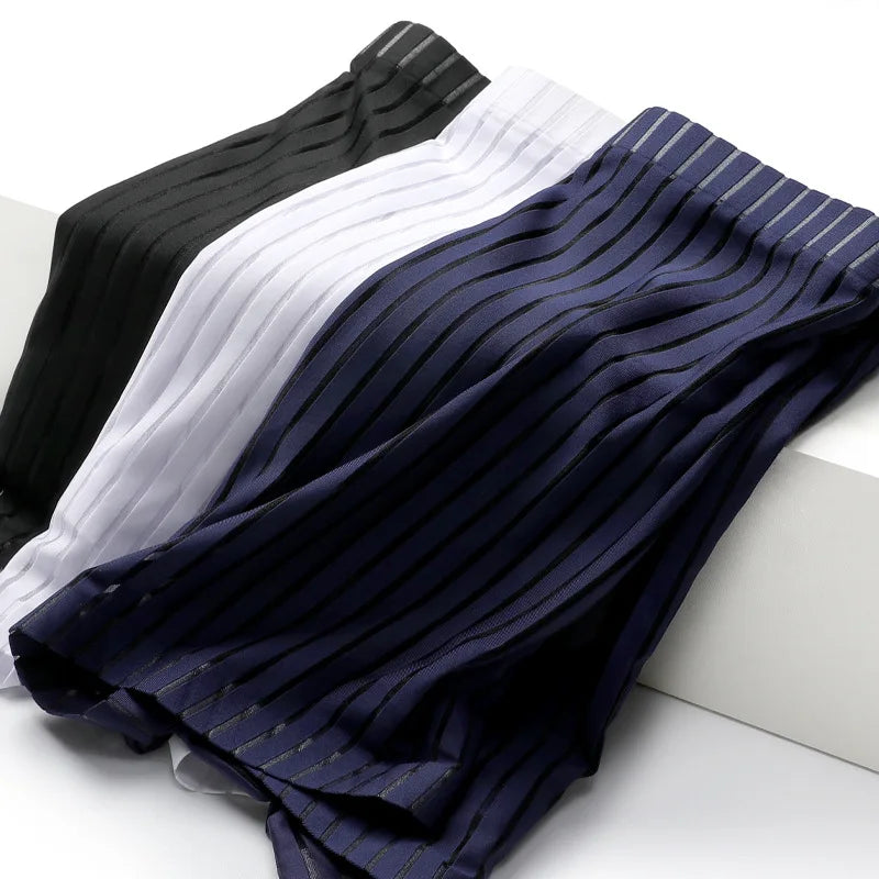 Mesh Men Boxers Sexy Seamless Breathable Underwears Thin Summer Boxershorts Solid Plus Size Hombre Boxer Homme Briefs Underpants