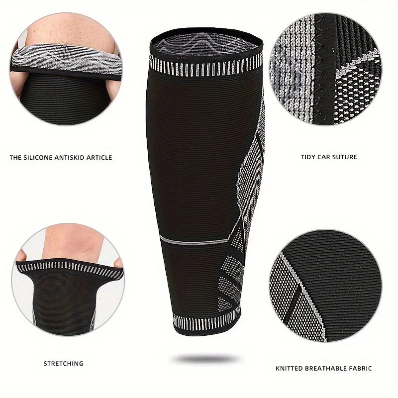 1Pcs Men's Compression Leg Sleeves - Breathable Calf Support for Running Basketball Marathon Sports Guard