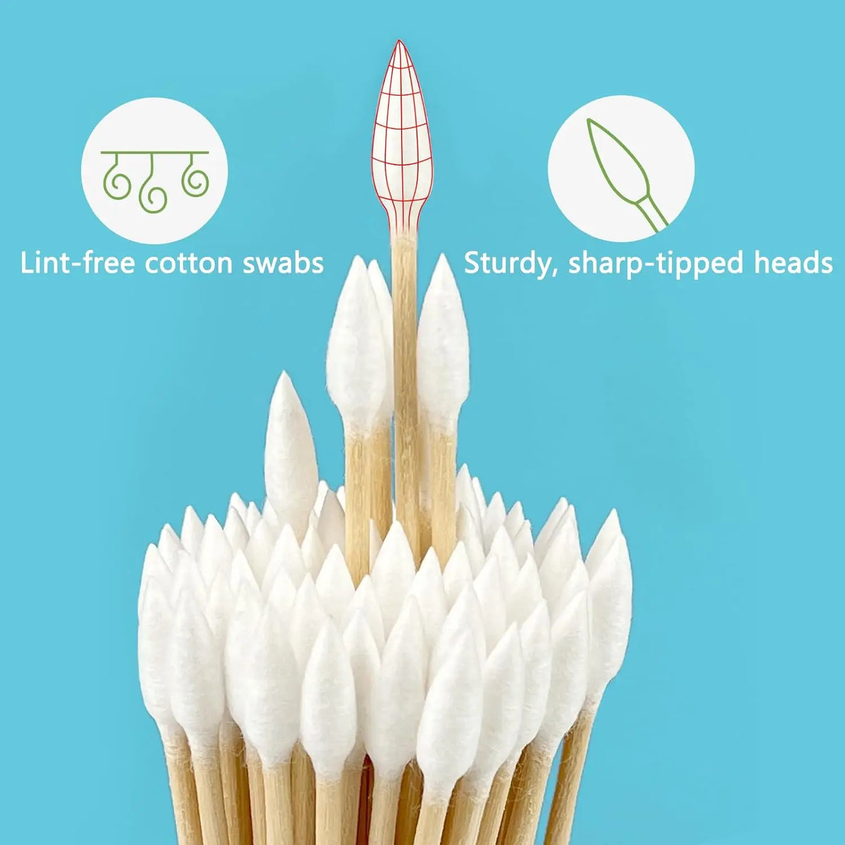 100/300/500pcs Double Pointed Cotton Swab Applicators - 6 Inch Long Cotton Swabs for Tattoo, Cleaning, Makeup & Ear Cleaning