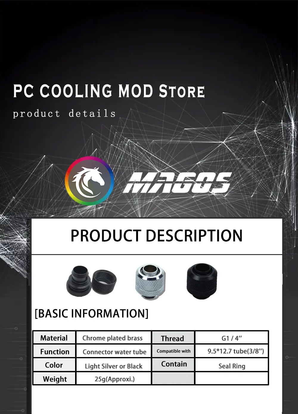 Soft Tube Fitting OD 10x13mm/10x16mm Used For 3/8'' Flexible Hose Computer Water Cooling System DIY