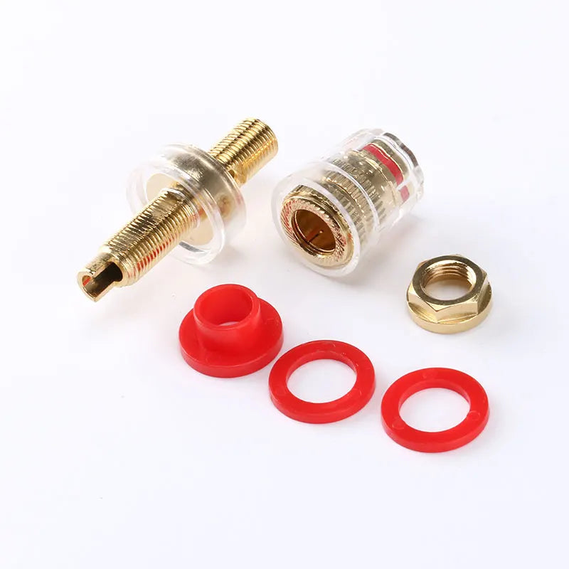 8MM Pure copper gold-plated transparent crystal banana socket speaker amplifier binding post audio speaker wire fixed terminal