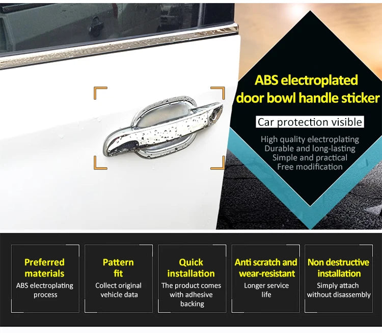 Car Door Handle Covers For Renault Megane II MK2 2003~2007 2008 Imitation Carbon Fiber Or Chrome Door Auto Stickers Accessories