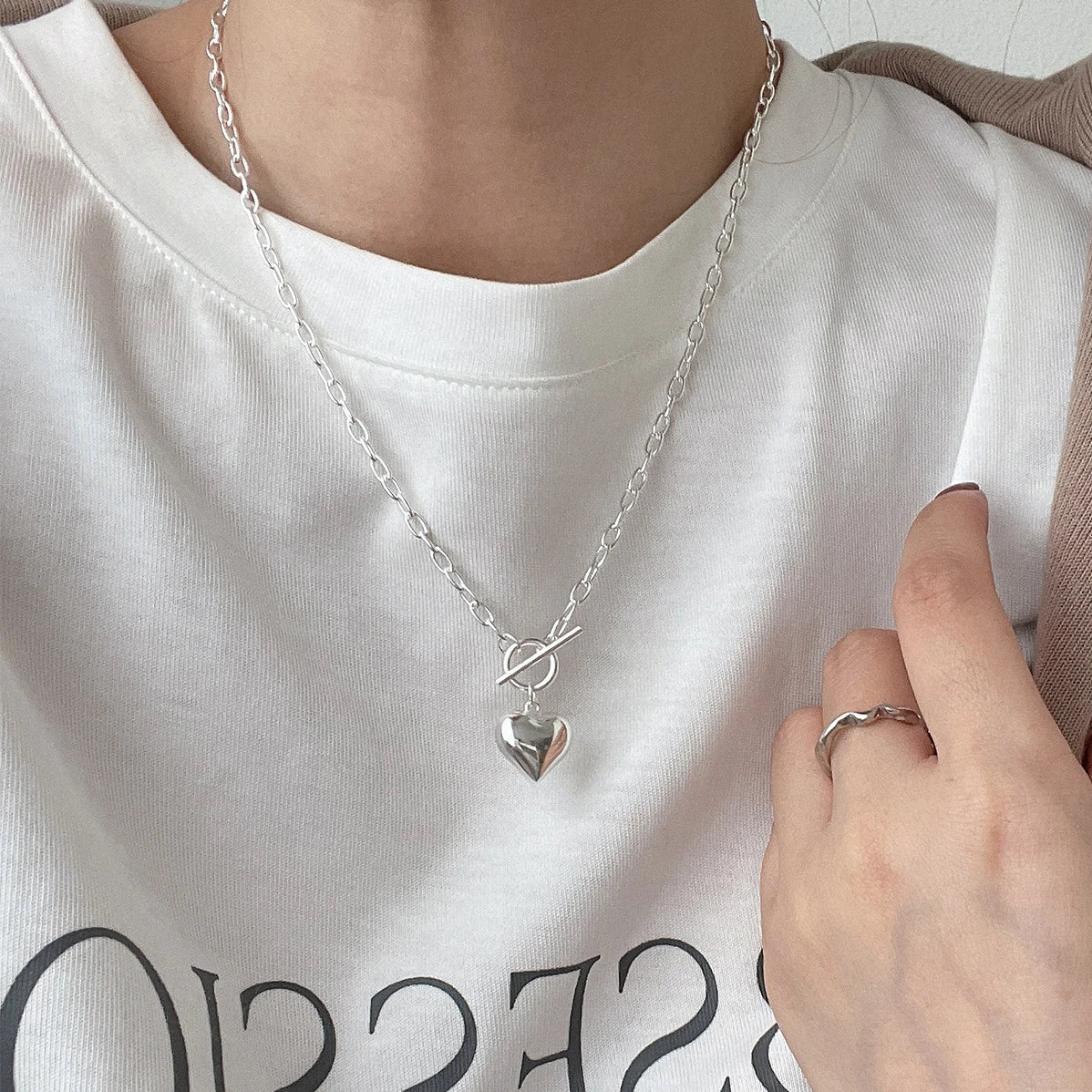 925 Silver Necklace Punk Wealth Good Wish Matte Ball Bread OT Clasp Stackable for Women Girl Jewelry Gift Dropshipping Wholesale
