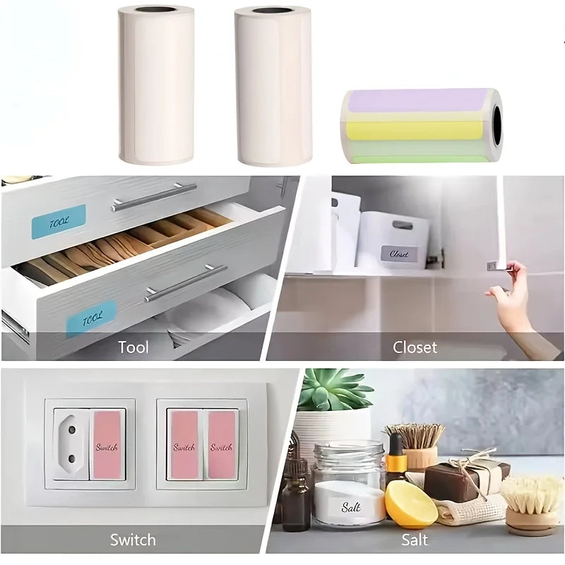 Thermal Label Paper 50x15mm 50x30mm Color Thermal Label Paper for Most Mini Printers Self Adhesive Home Office School Use