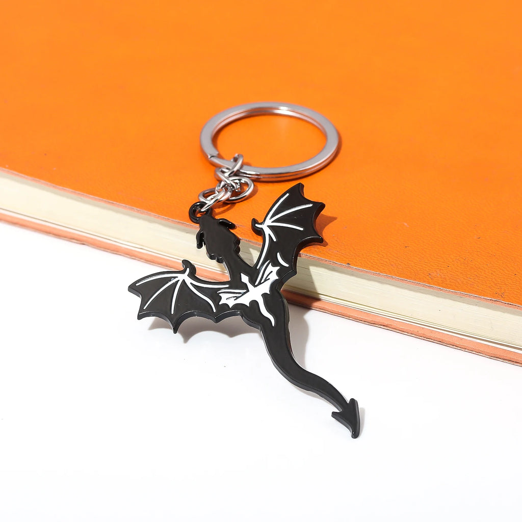 Trending Basgiath War College Fourth Wing Black Dragon Keychain Pendant Car Key Chain Jewelry Men Children Gifts Accessories