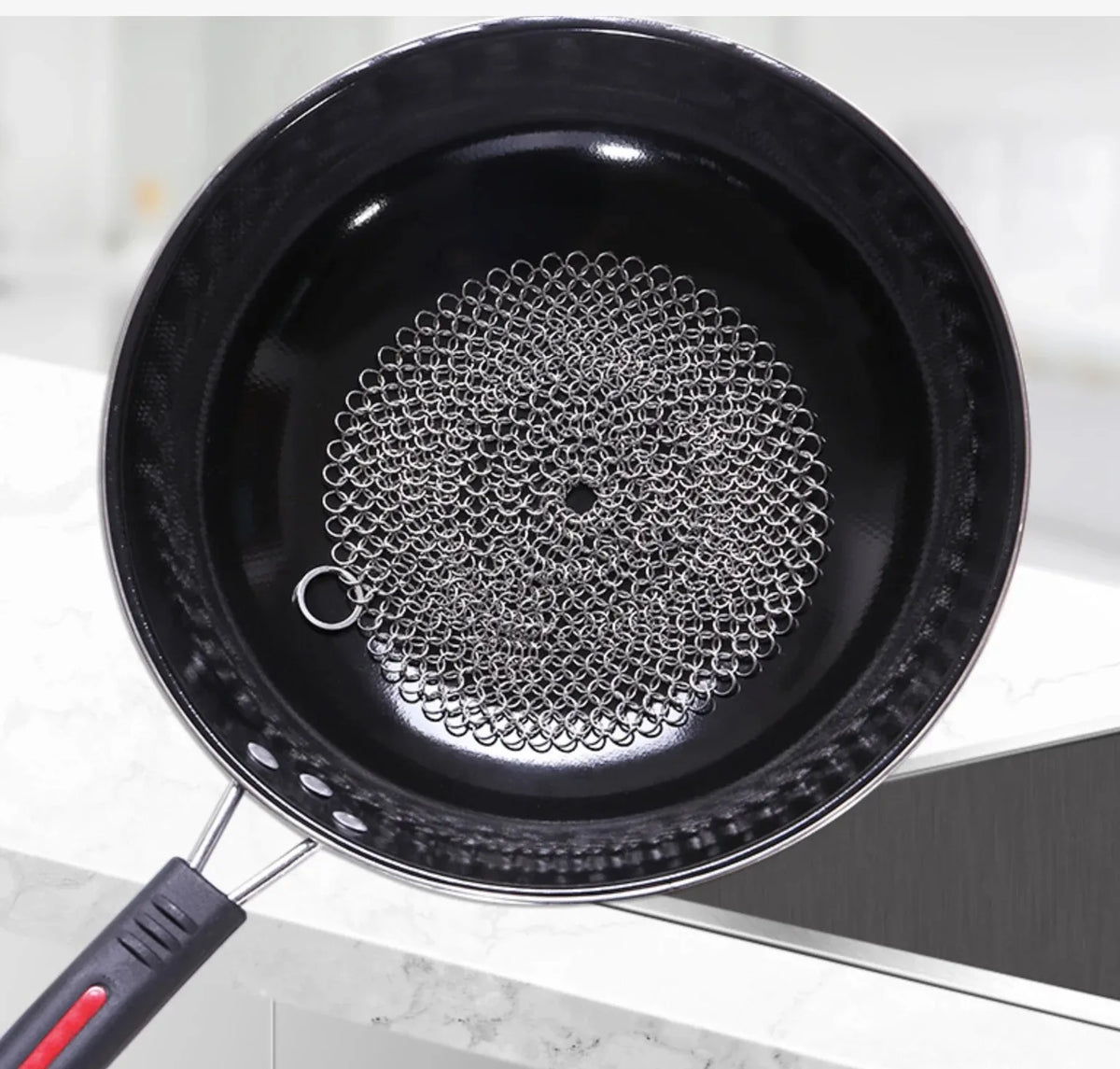 Multi-Size Metal Washing Mesh Cleaner, Durable Stainless Steel Scourer to Remove Rust, Burnt Food from Kitchen Cookware