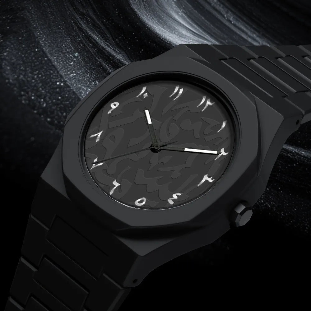 Arabic Dial Waterproof Watch Round Dial Plastic Strap Quartz Watch Exquisite Design Color Strap Business Watch Casual Wear