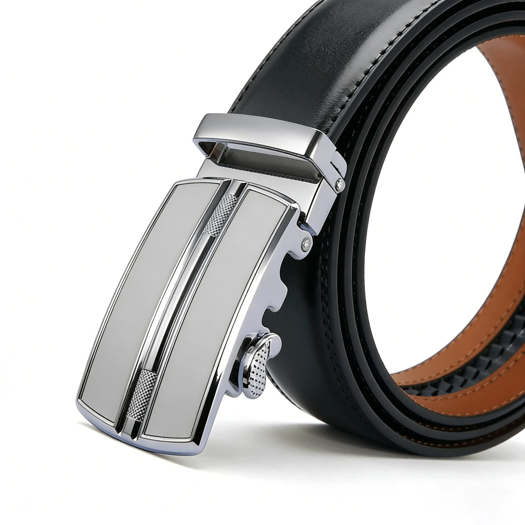 Men's Automatic Genuine Leather Luxury Belt Metal Automatic Buckle Male Waistband Designer High Quality Black Brown Waist Belts