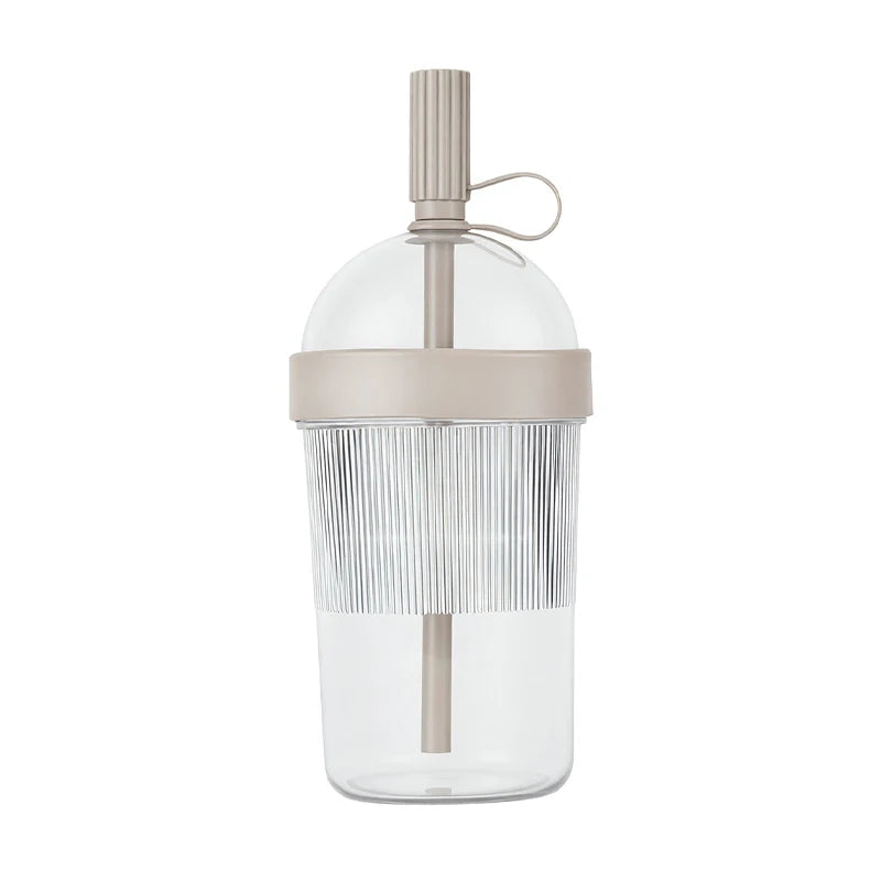 Portable Plastic Coffee Tumbler with Lid Straw Reusable Transparent Water Cup for Office School Gym Outdoor Travel