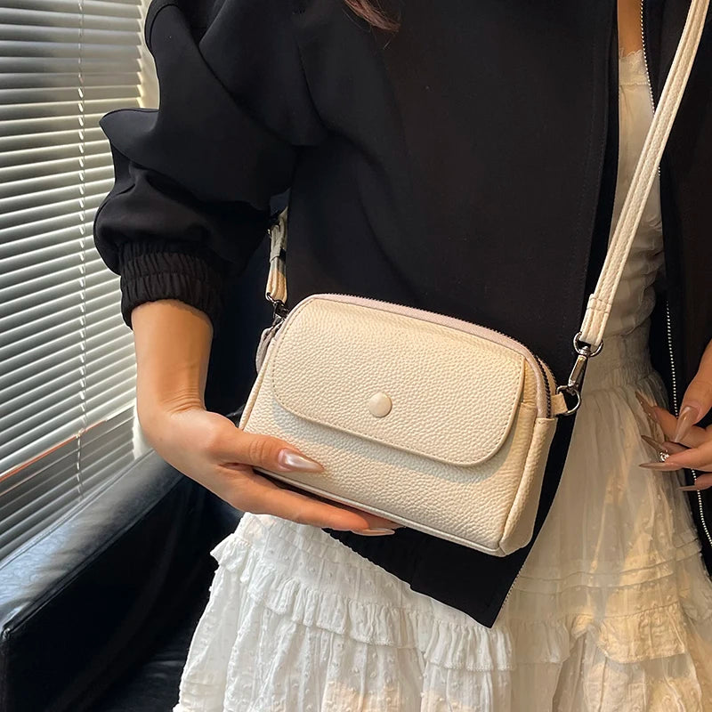 100% Genuine cowhide Women's Leather Mobile Phone Bag Crossbody Bags For Women Bag Designer Crossbody Bag Messenger Bags Sac