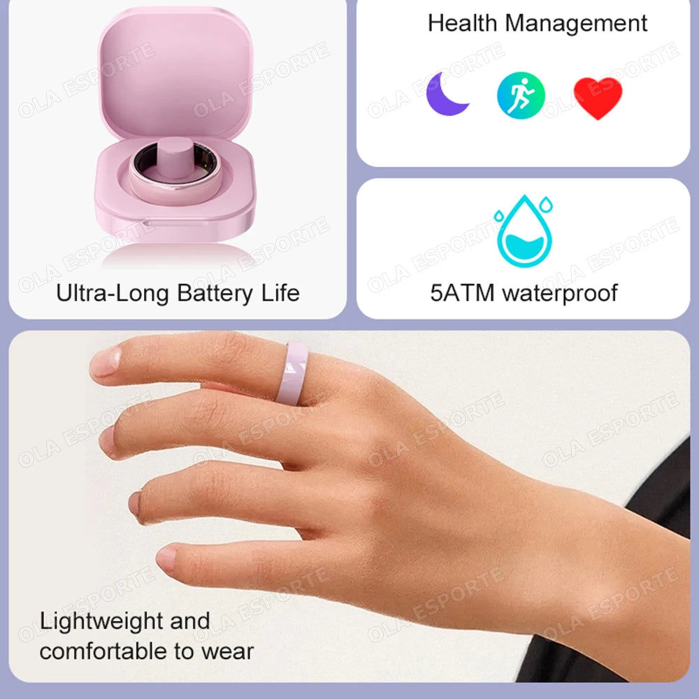 Smart Couple Ring Bluetooth Connection Multiple Sports Modes Pedometer Fitness Rings Heart Rate Sleep Monitoring Waterproof R12