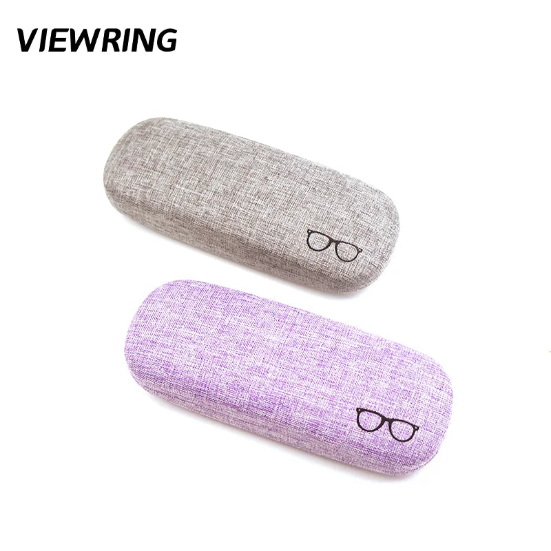 Viewring Linen Solid Color Glasses Case Hard Shell Anti Pressure Eyeglasses Portable Men's And Women's Sunglasses Storage Box