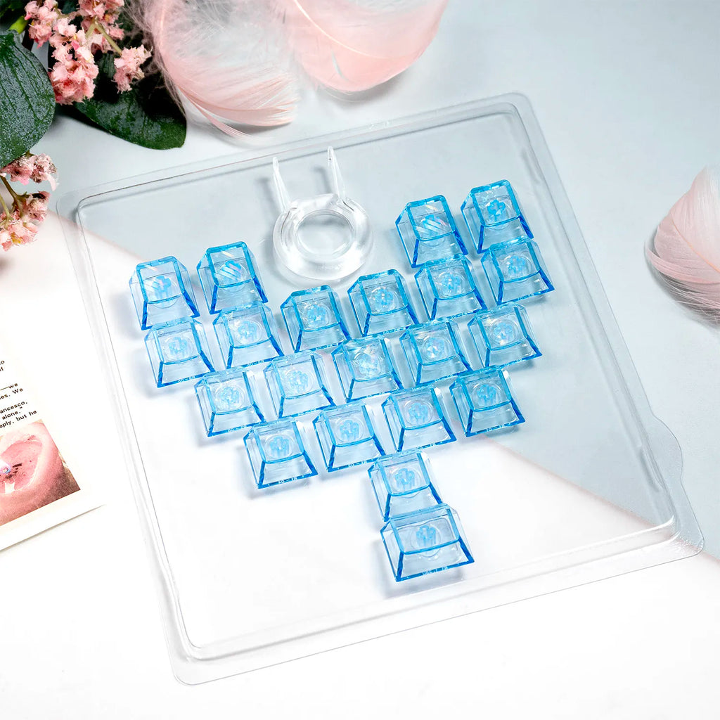Red Transparent Keycap 10 Key Cherry Profile PC Keycap Space Bar 6.25U ESC Enter Shift Key Custom Keycap for Mechanical Keyboard