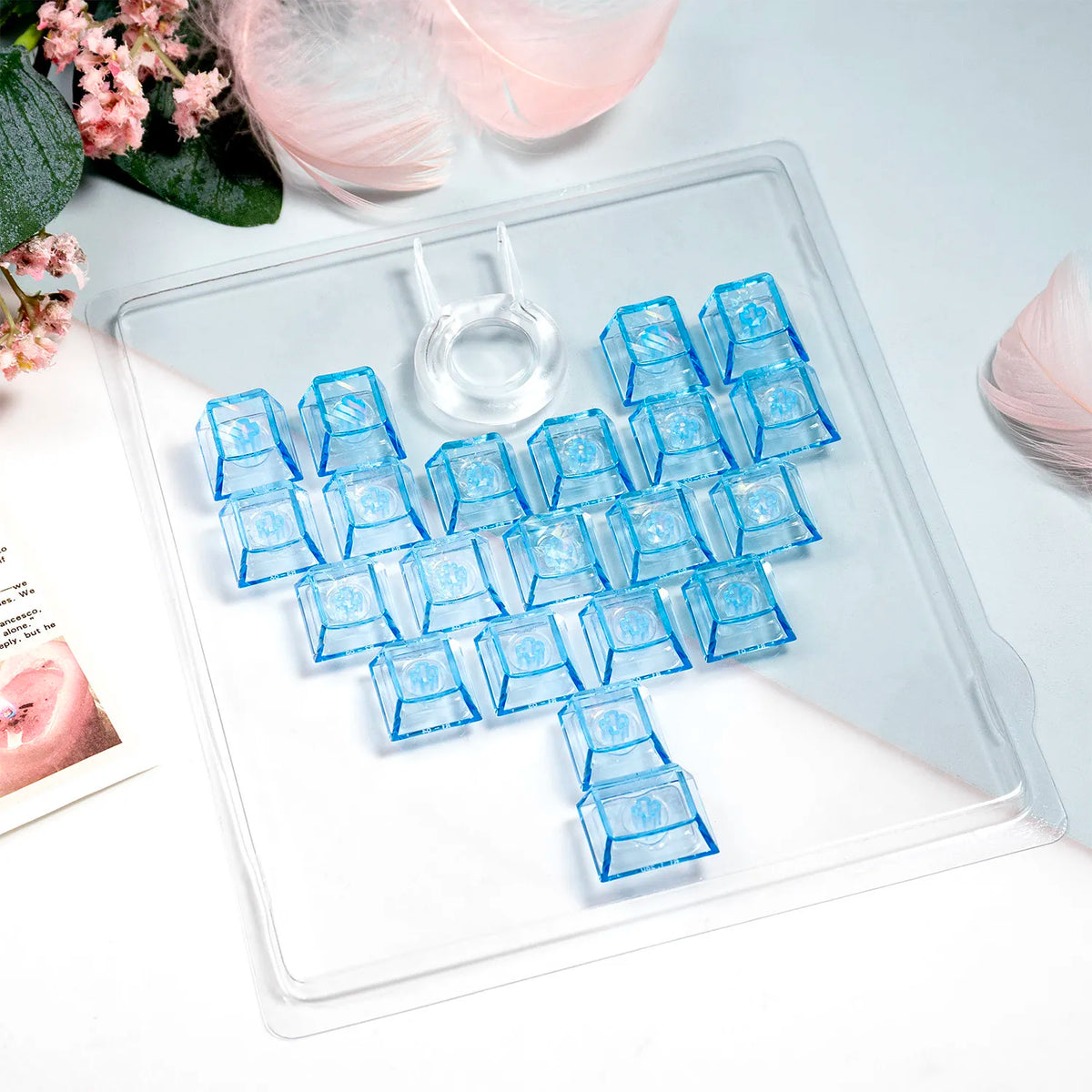 Red Transparent Keycap 10 Key Cherry Profile PC Keycap Space Bar 6.25U ESC Enter Shift Key Custom Keycap for Mechanical Keyboard