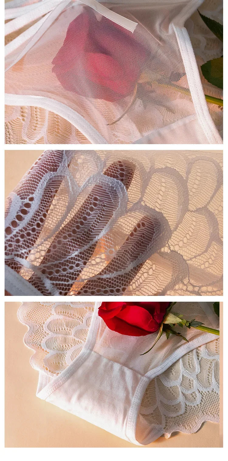 Women's Panties  Thin Lace Hollow Mesh Low Waisted Seamless  Triangle Panties Comfortable Underwear Hip Lifting
