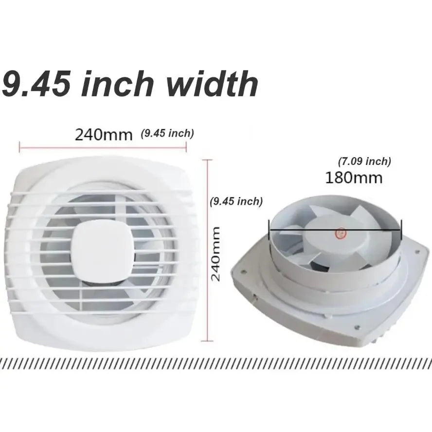 220V 4/6/7inch 110/150/180mm Silence Ventilating Strong Exhaust Extractor Fan for Window Wall Bathroom Toilet Kitchen Mounted