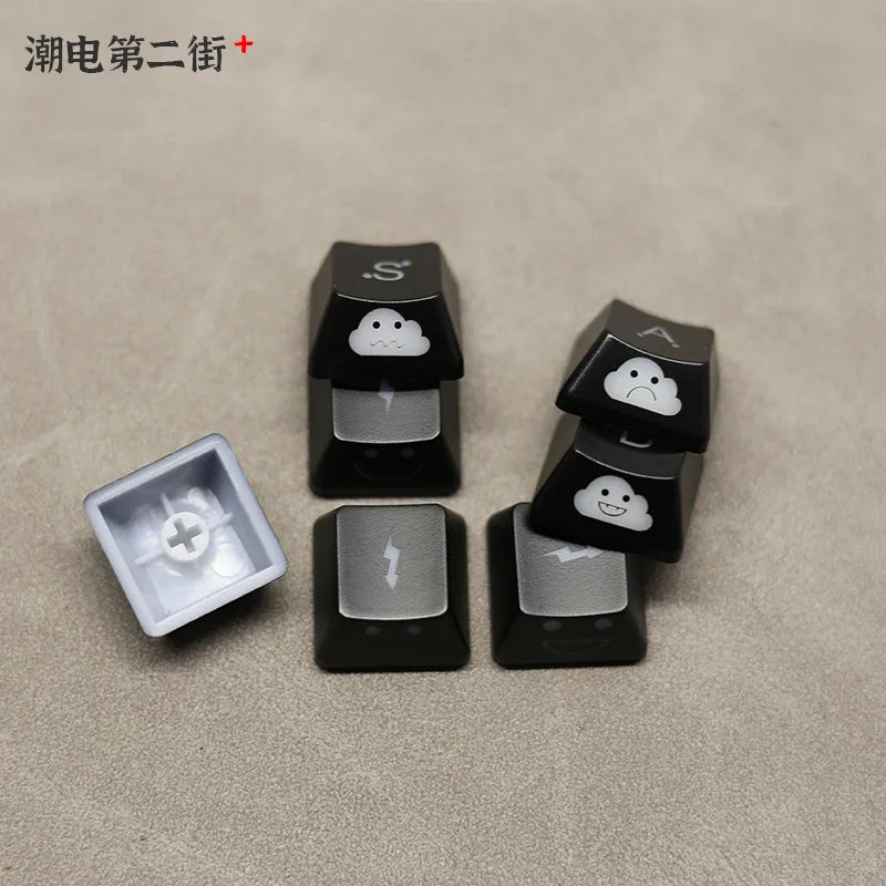 4Pcs Keycaps Lightning Baby Translucent Personalized  Mechanical Keyboard Keycaps ABS OEM Height WASD Arrow Keys Additional Keys