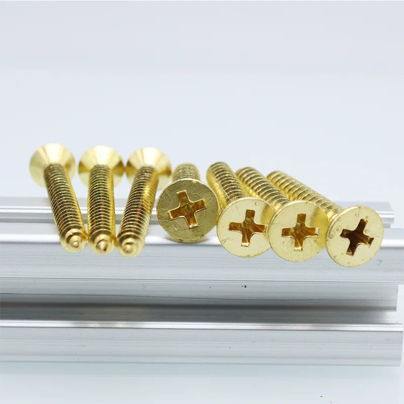 High Quality Brass Recessed Countersunk Flat Head Self-tapping Screws M2 M3 M4 Thermally Conductive Wood Phillips Furniture Bolt