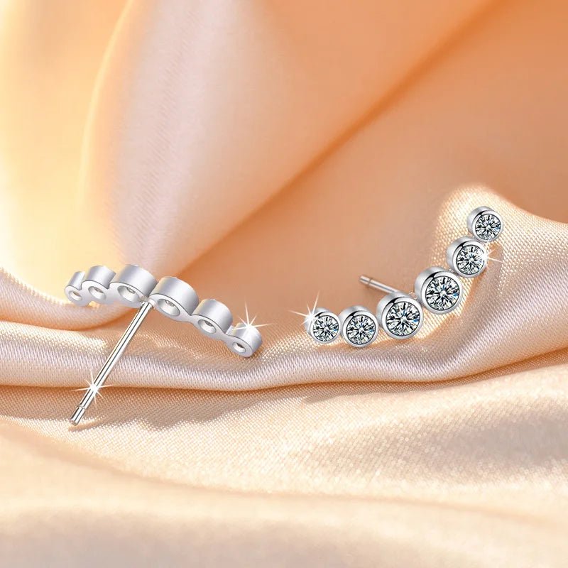 New 925 Sterling Silver Earrings 18K Gold Plated Zircon for Women Exquisite Girlfriend Wedding Engagement Jewelry Fashion Gift