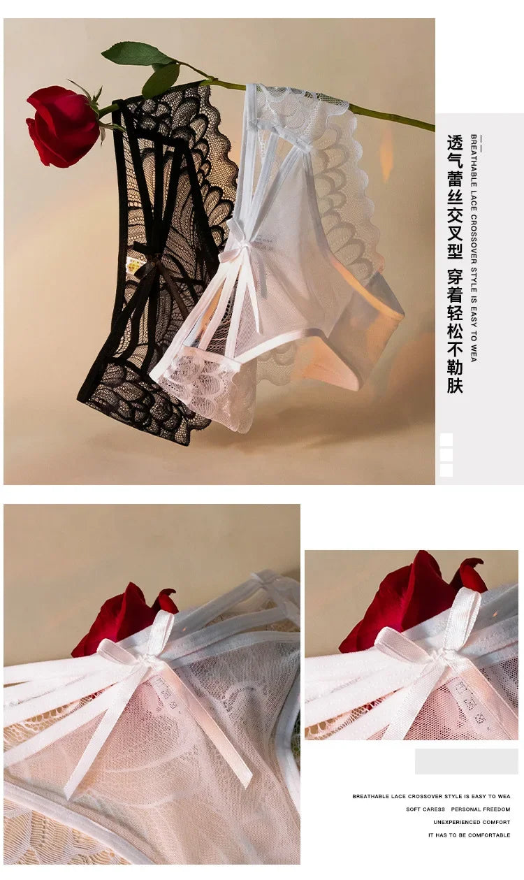 Women's Panties  Thin Lace Hollow Mesh Low Waisted Seamless  Triangle Panties Comfortable Underwear Hip Lifting