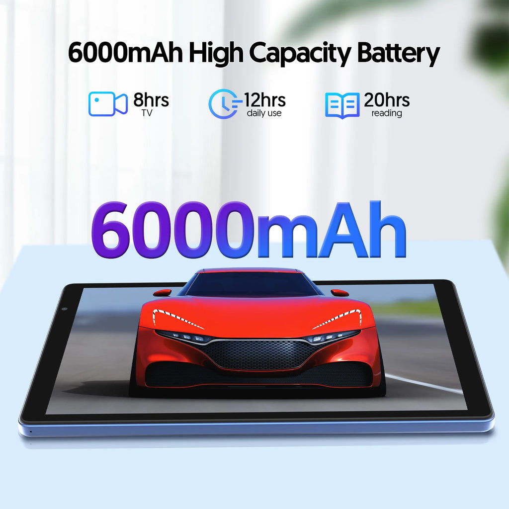 10.1 Inch Android 14 Tablet 4GB RAM (2GB+2GB) 32GB ROM Expandable up to 1TB 1280x800 HD Display 6000mAh Battery A133 Quad-core