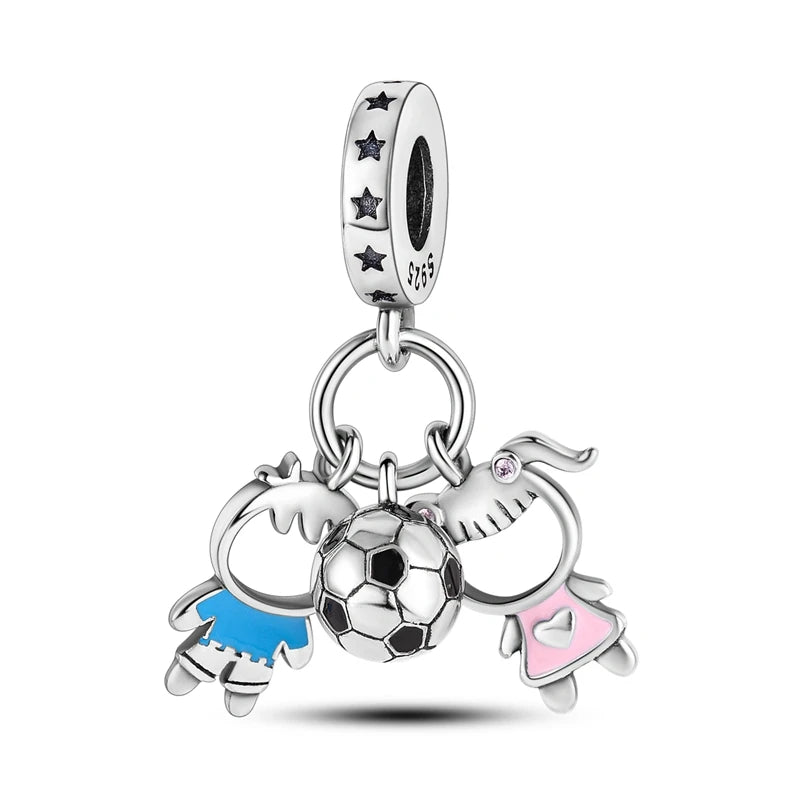 925 Sterling Silver Charms Pendant Beaded Fit Bracelet DIY Boy Girl Family Friendship Charm Making for Women's Fine Jewelry Gift