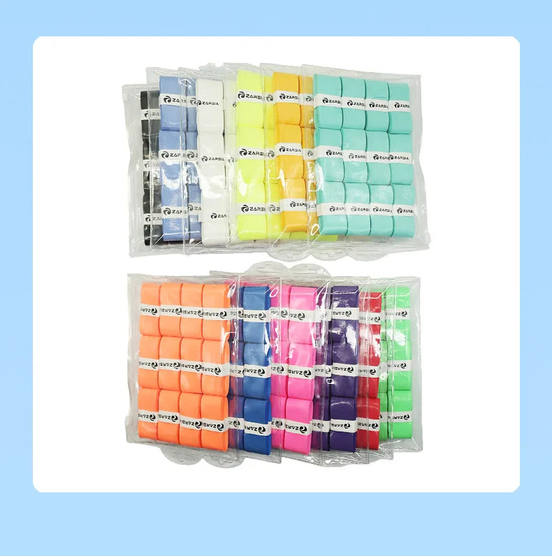 12pcs New Style Laminated Sticky Tennis Badminton Racket Overgrip Fishing Rod Wrapping Tape Quick-drying Breathable