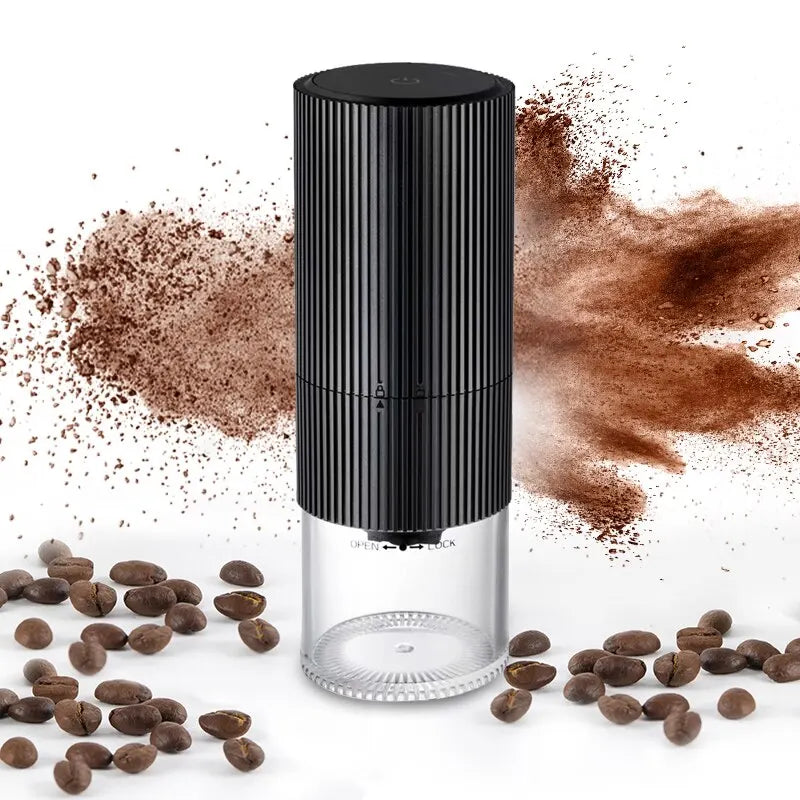 Electric Coffee Grinder LED Display Baking Paint Pulverizer Black Pepper Grinder Type-c Rechargeable Portable Automatic Machine