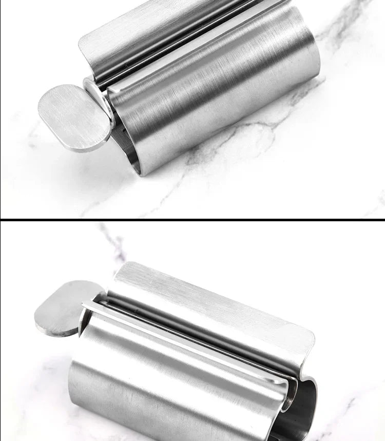 Bathroom Accessories Set Rolling Toothpaste Squeezer Tube Stainless Steel Toothpaste Dispenser Toothpaste Cosmetic Storage Rack