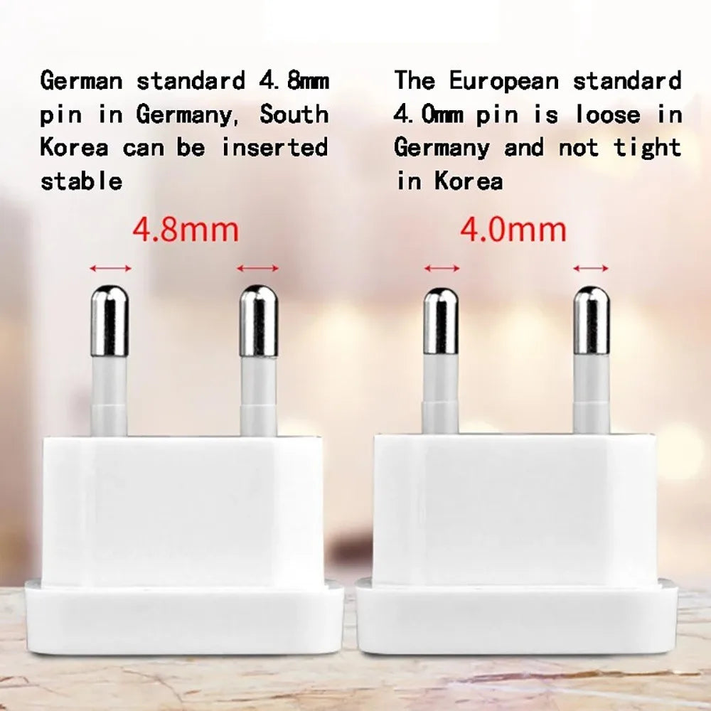 1pcs 4.8/4.0mm Power Plug Adapter US To EU Europe Plug Power Converter Travel Charge Adapter US to EU Adapter Electrical Socket