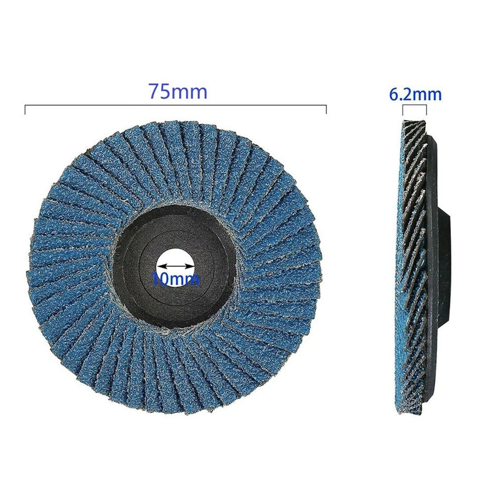 3Pcs 3 Inch Flat Flap Discs 75mm Grinding Wheels Wood Cutting For Angle Grinder Discs Sanding Discs Grinding Wheels Blades
