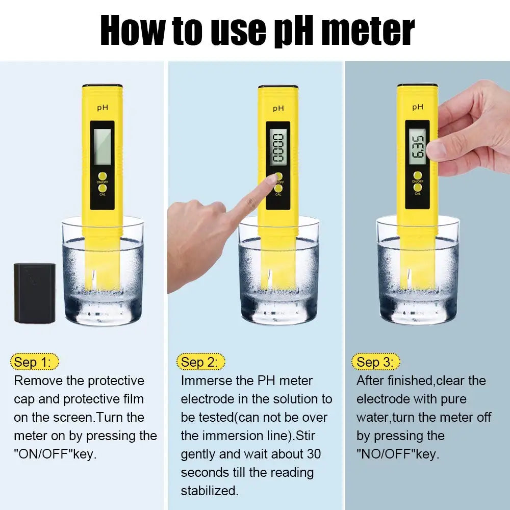 PH Meter & TDS Meter Digital Water Quality Tester 0-14 PH Meter Tester 0-9990PPM TDS&EC LCD Water Purity PPM Aquarium Filter