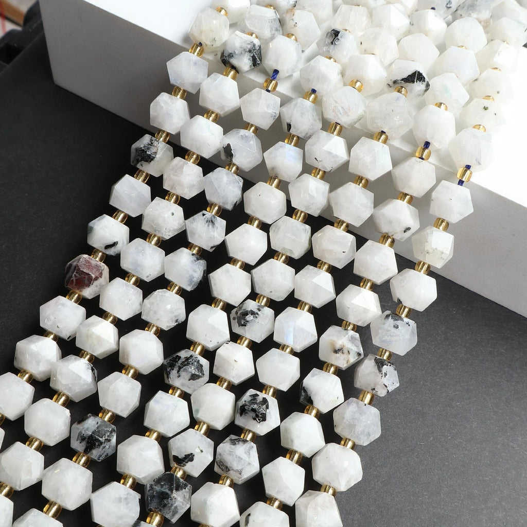 New 10MM Faceted Natural Stone Amazonite Tiger Eye Crystal Octagonal Beads DIY Jewelry Making Bracelet Necklace Wholesale