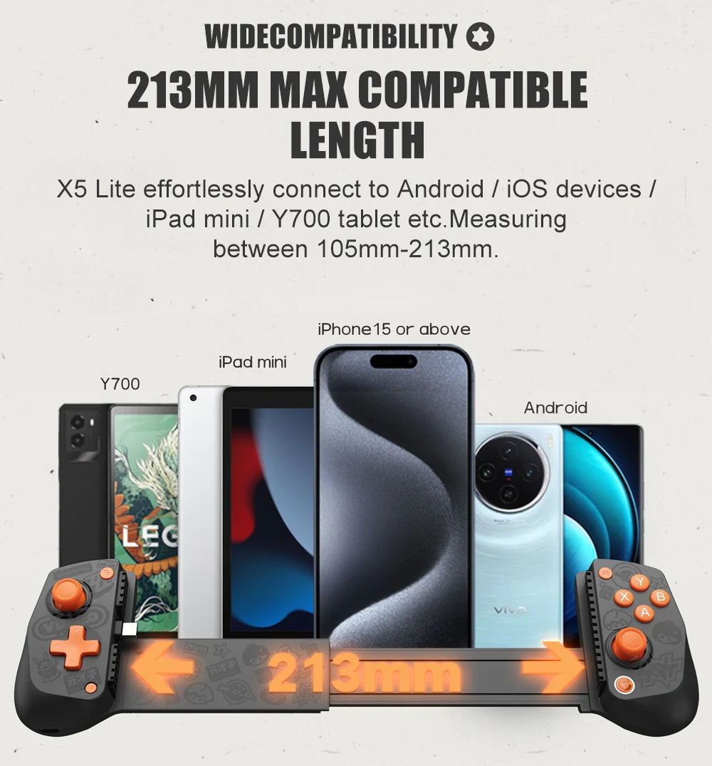 Comando para Telemóvel GameSir X5 Lite Zenless Zone Zero Edition para iPhone 17 16 15, Android, iPad Mini e Tablet Y700