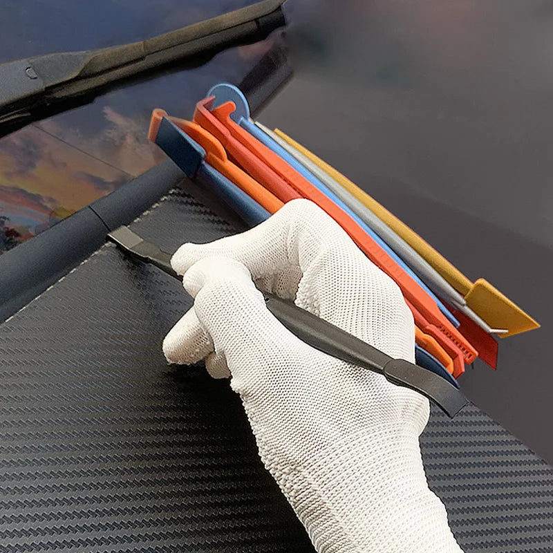 Kit de ferramentas para vinil autocolante, espátula magnética flexível, micro espátula, raspador de cantos e ferramentas para ranhuras curvas para instalação de películas em veículos com contornos