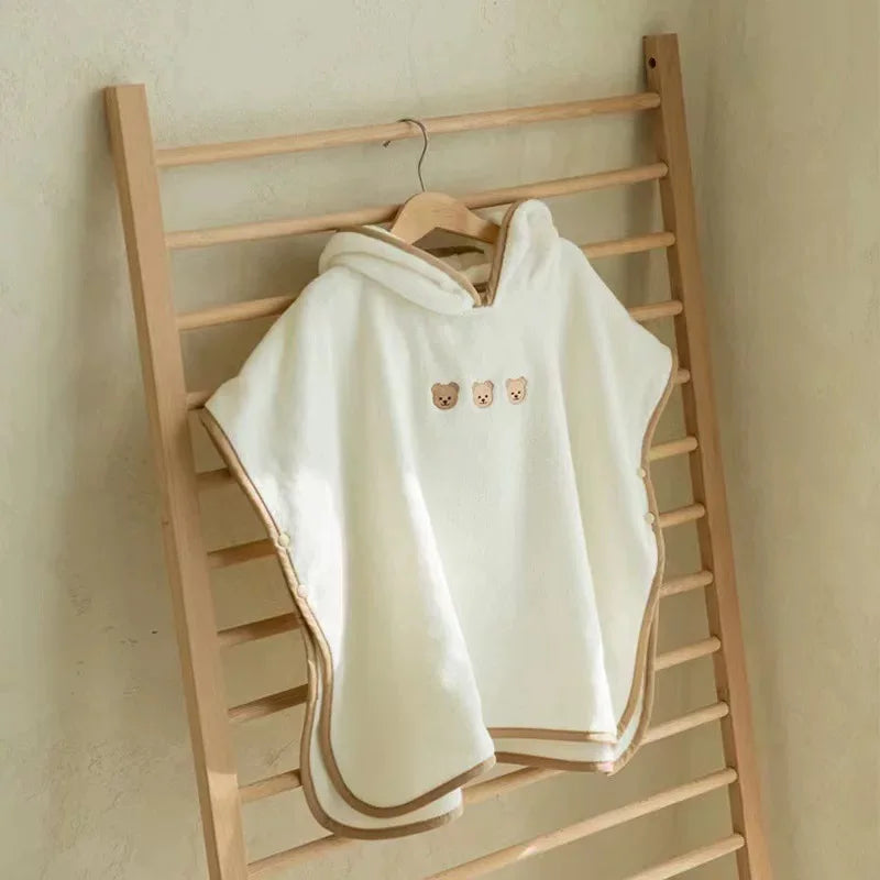 Baby Bath Towel Hooded Soft Coral Velvet Child Bathrobe Cute Cartoon Animal Warm Toddler Sleeping Swaddle Wrap Towel Blanket