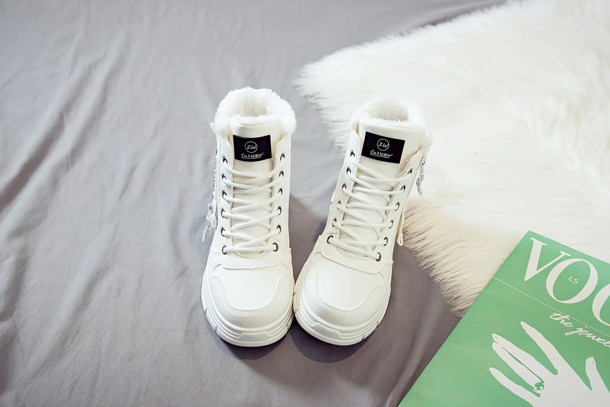 Botins de Senhora, Botins Curtos, Botas de Inverno com Forro Espesso e Isolamento, Elegantes e Versáteis, Botas de Inverno de Sola Grossa